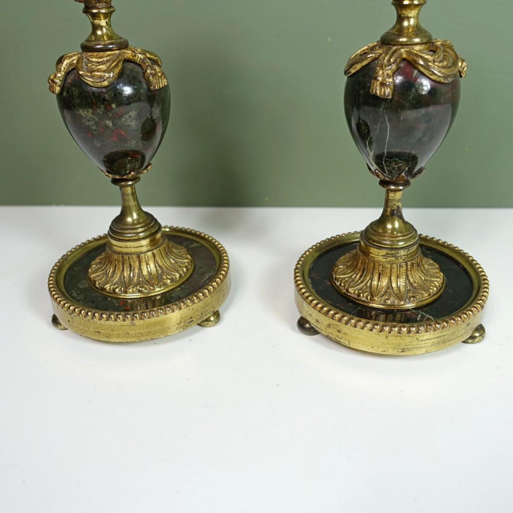 PAIR OF 19TH C MARBLE & ORMOLU CANDLESTICKS View VI