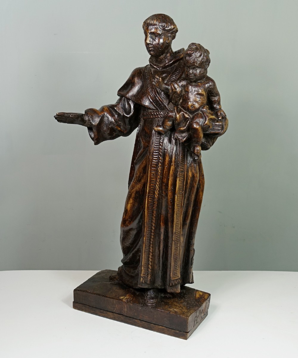 EARLY 18TH C CARVED FIGURE OF ST PAUL