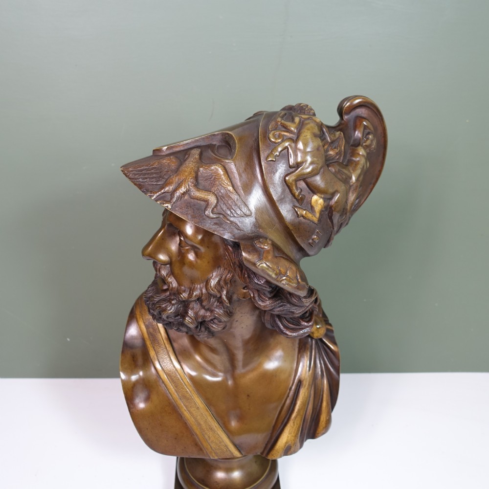 19TH C BRONZE BUST OF MENELAUS View III