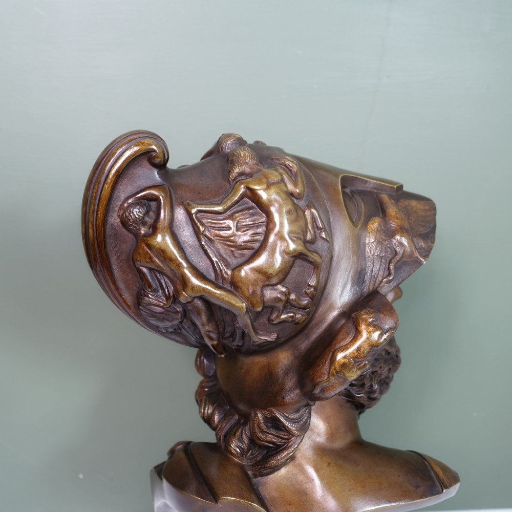 19TH C BRONZE BUST OF MENELAUS View VI