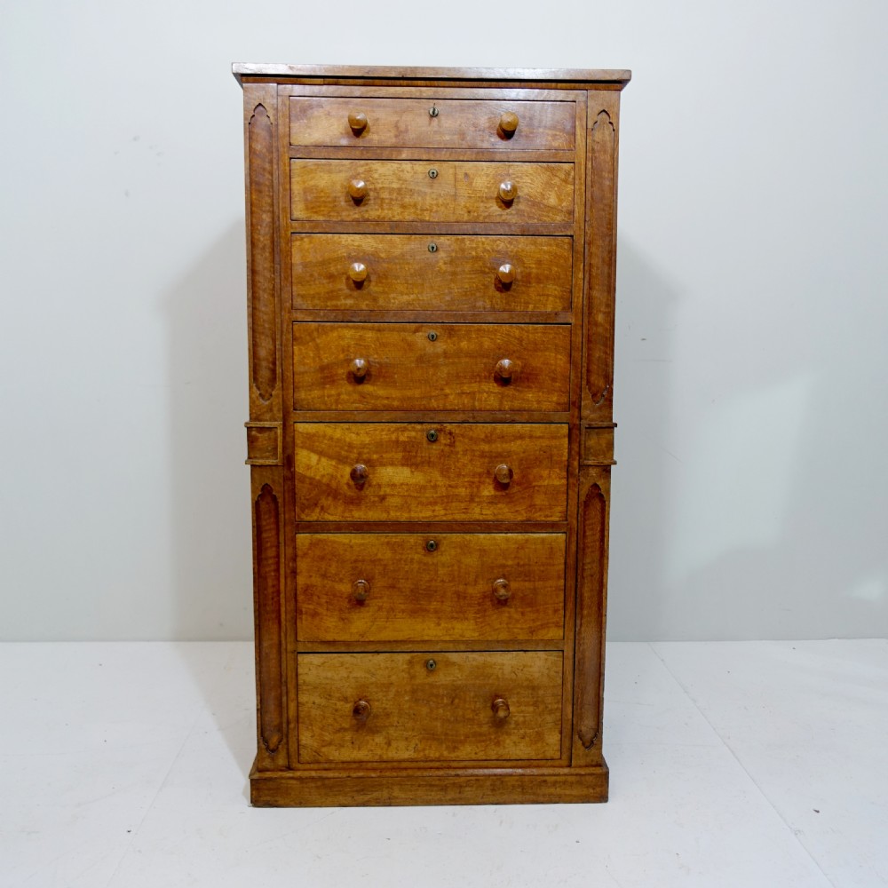 19TH C POLLARD OAK WELLINGTON CHEST