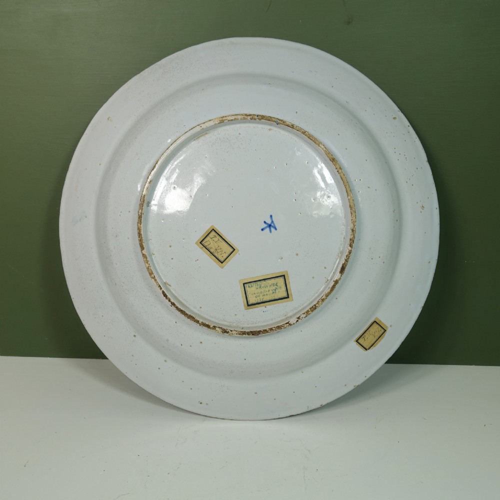 EARLY 18TH C DELFT POLYCHROME CHARGER View V