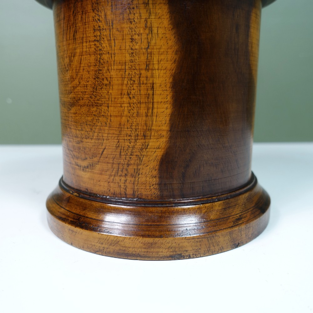 19TH C LIGNUM VITAE JAR & COVER View VI