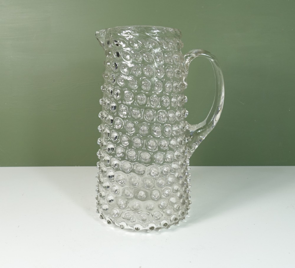 TALL 19TH C GLASS JUG