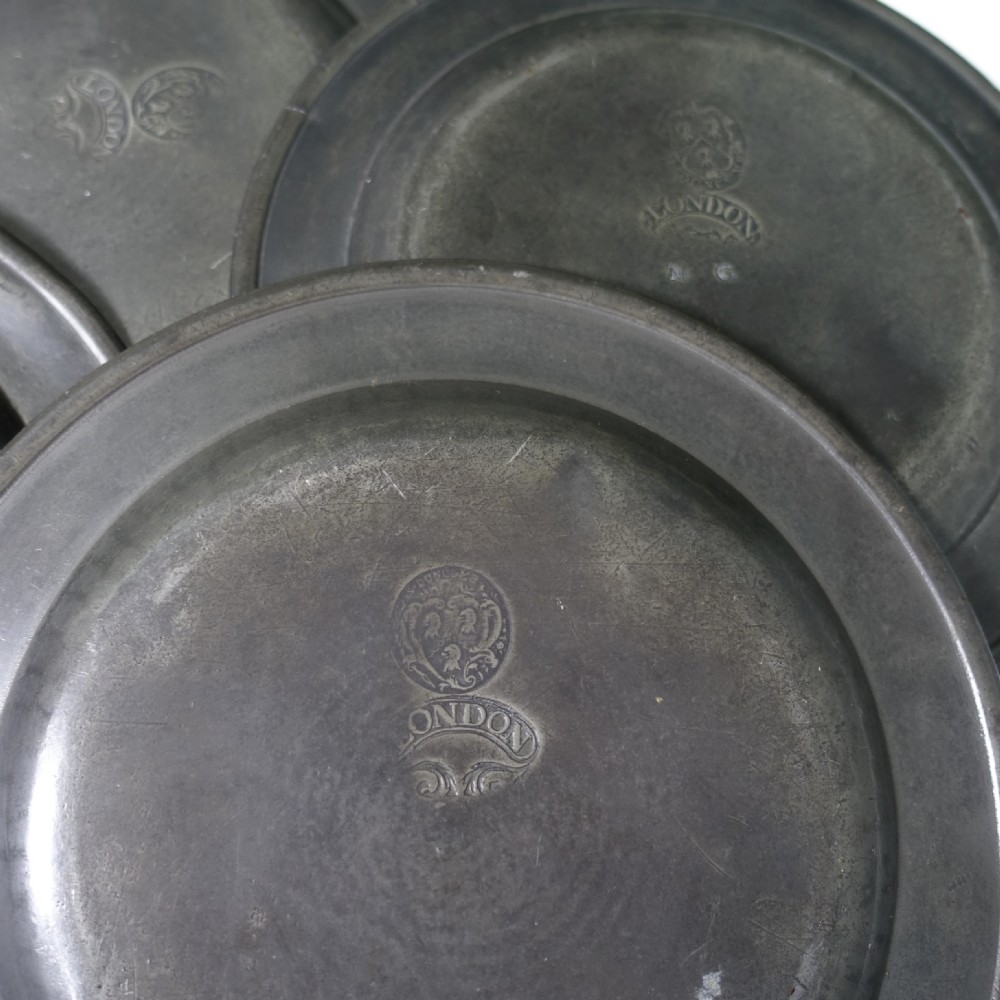 18TH C PEWTER PLATES View VI