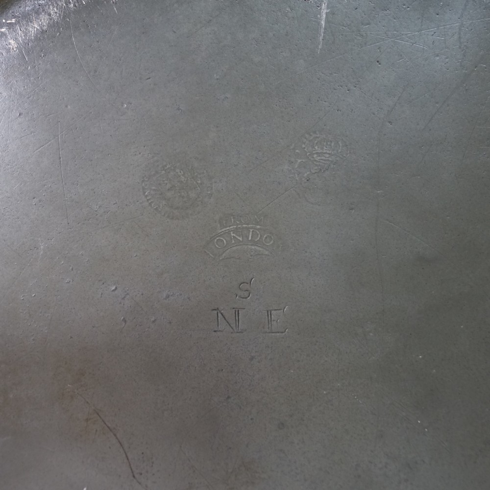 LARGE 18TH C PEWTER CHARGER View V