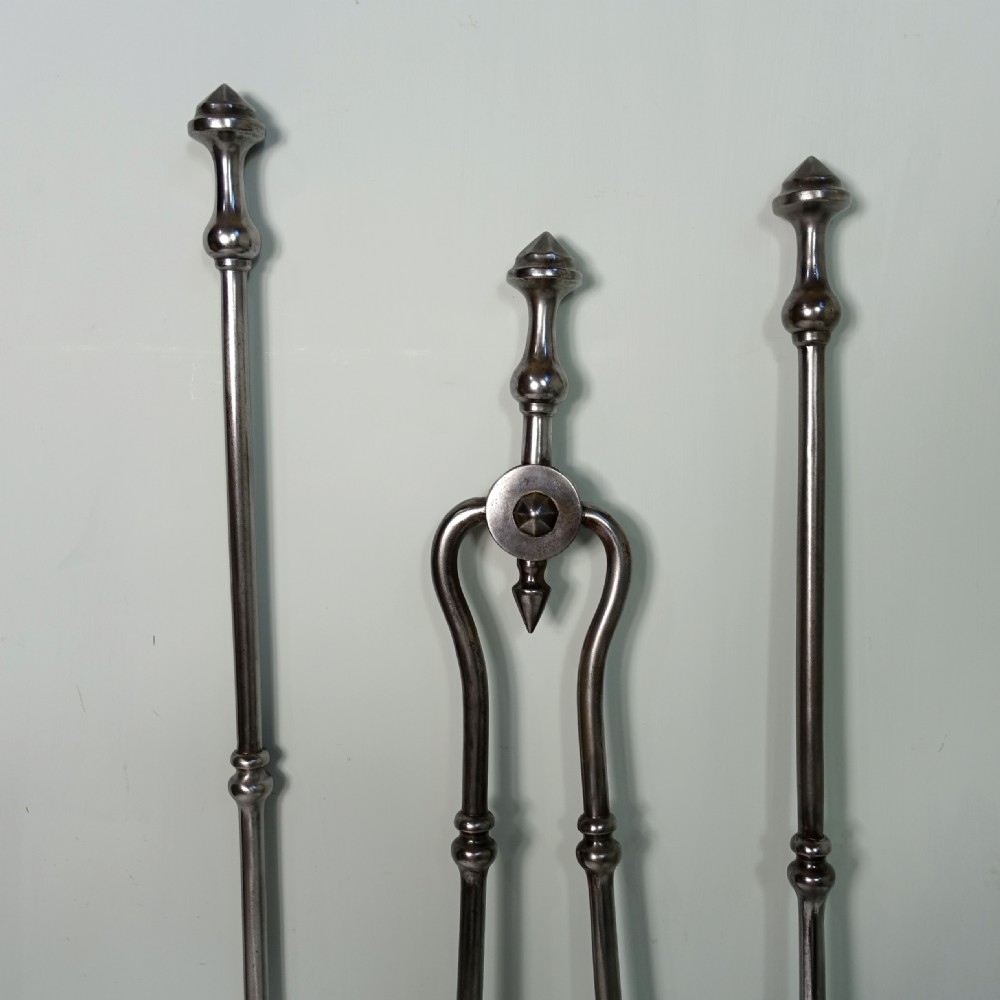 SET OF EARLY 19TH C STEEL FIRE TOOLS View III