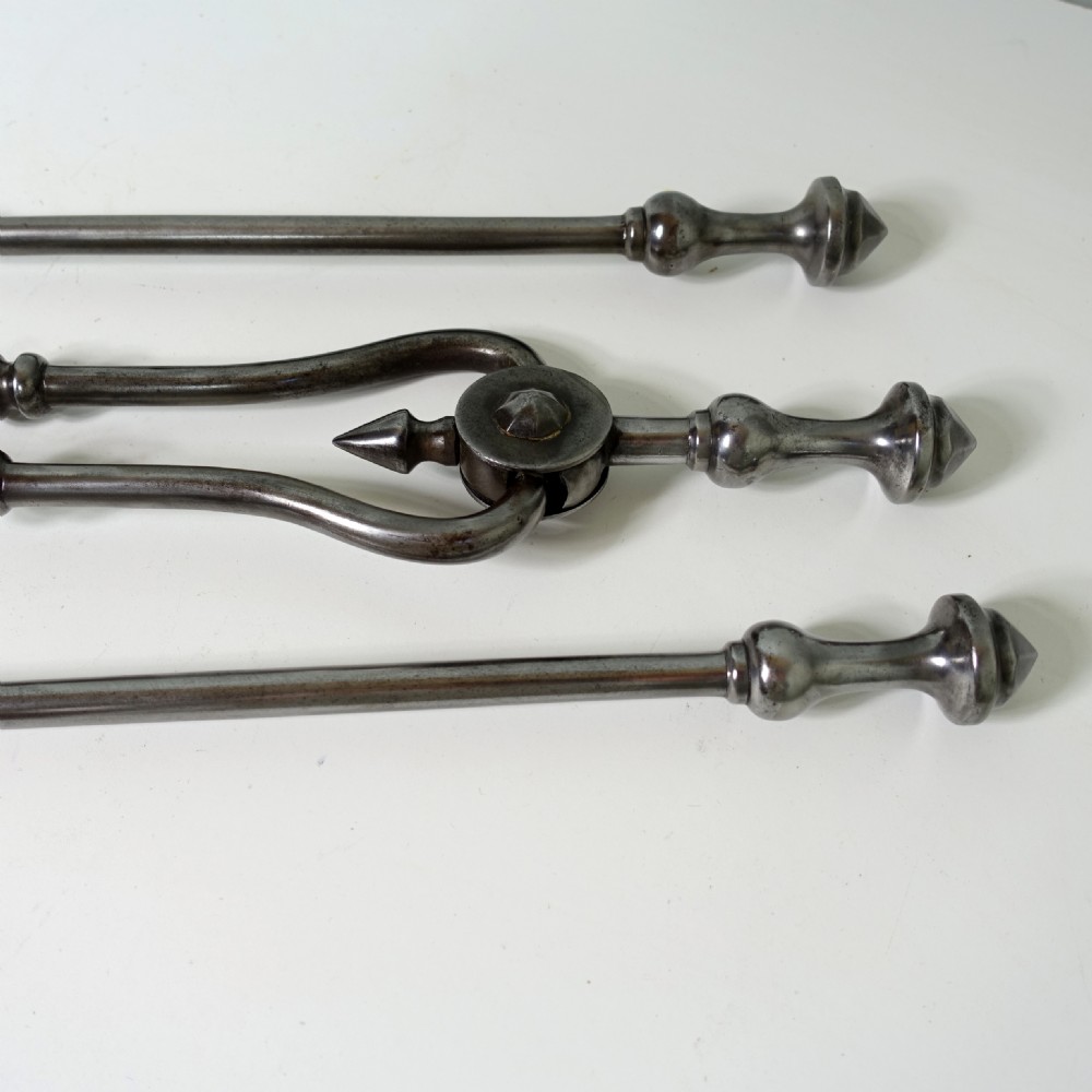 SET OF EARLY 19TH C STEEL FIRE TOOLS View V