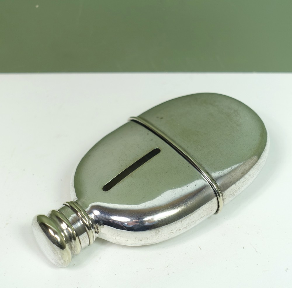 19TH C SILVER PLATED HIP FLASK