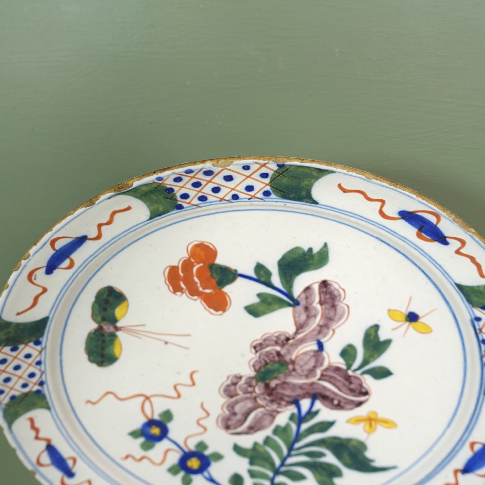 18TH C DELFT POLYCHROME PLATE View III