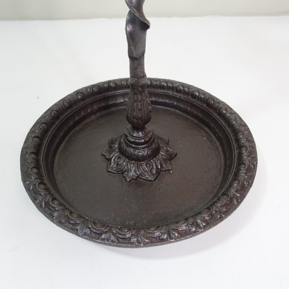 19TH C CAST IRON & BRASS STICK STAND View IV