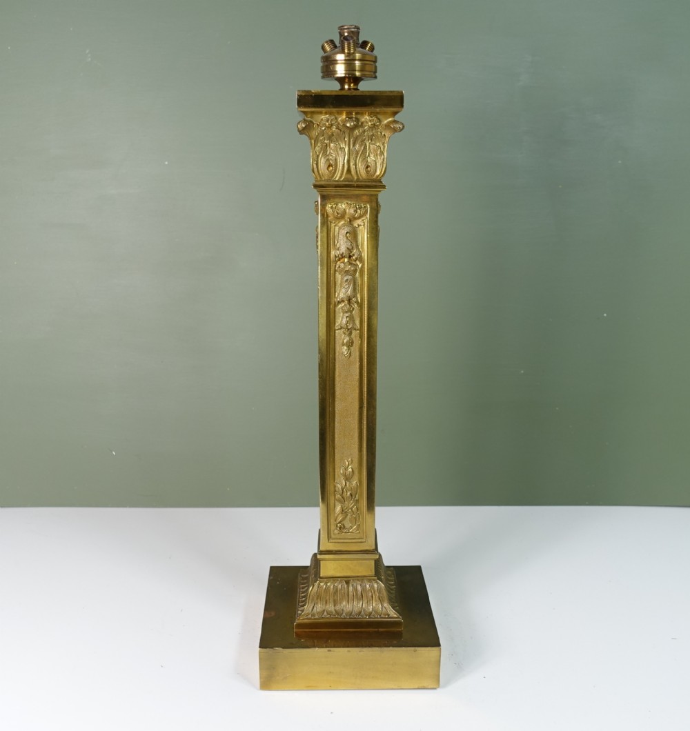 19TH C BRASS & ORMOLU LAMP BASE
