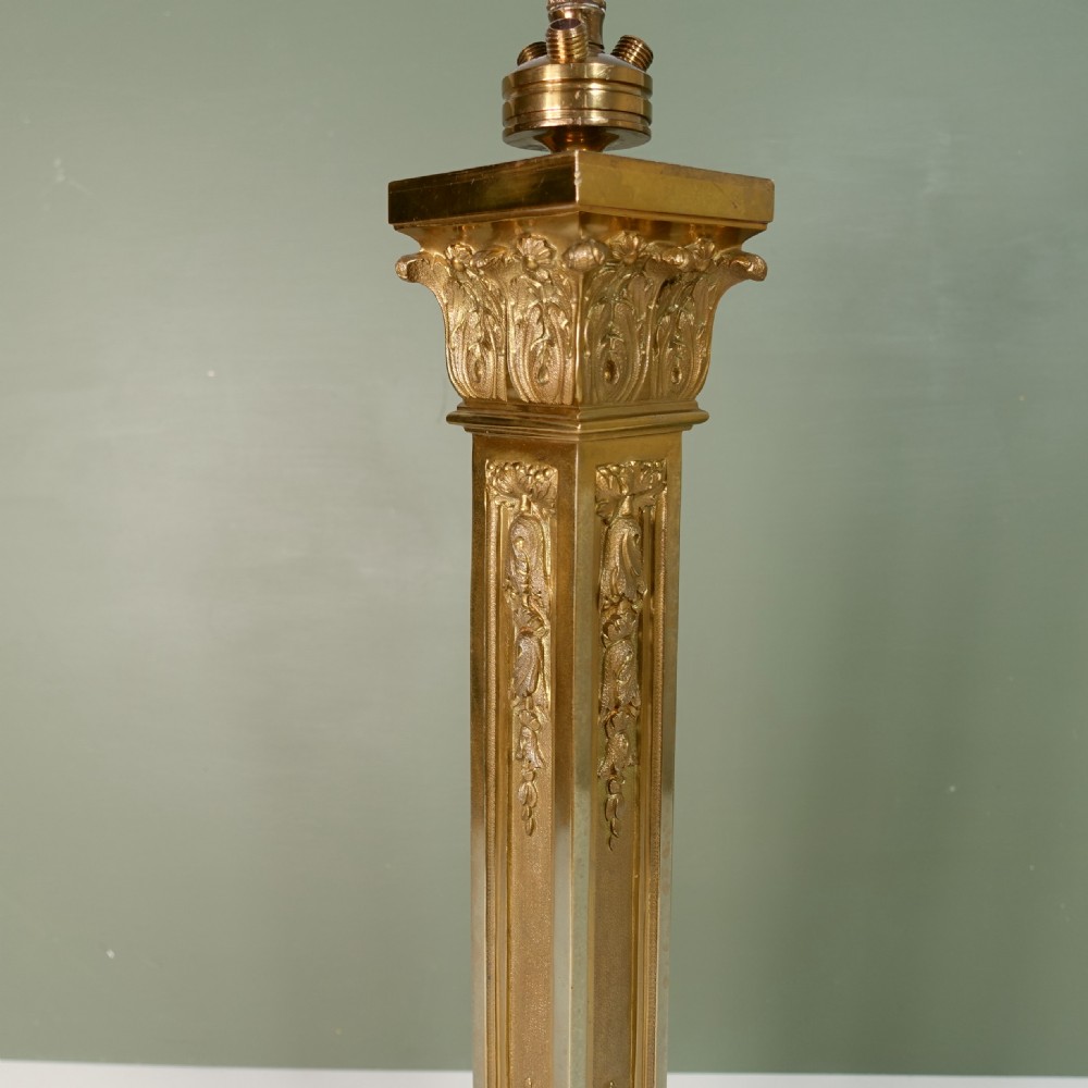 19TH C BRASS & ORMOLU LAMP BASE View V