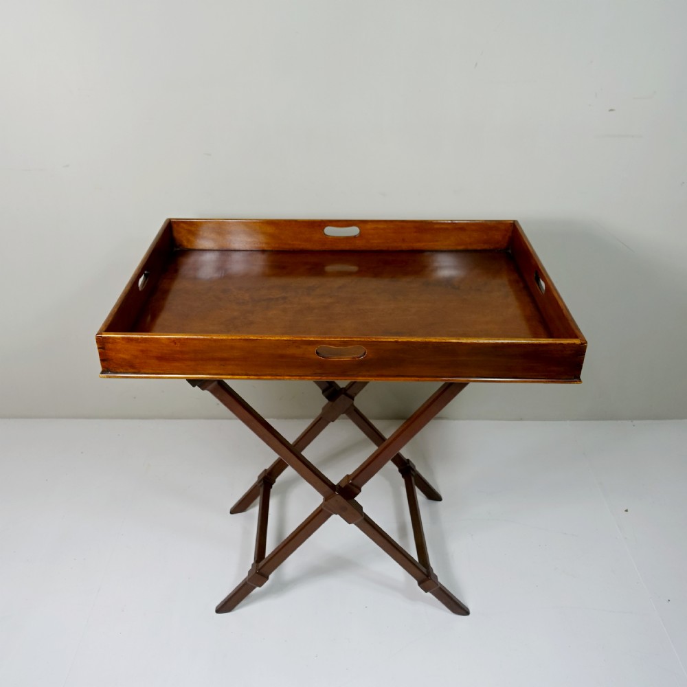 19TH C WALNUT & SATIN BIRCH BUTLERS TRAY View II