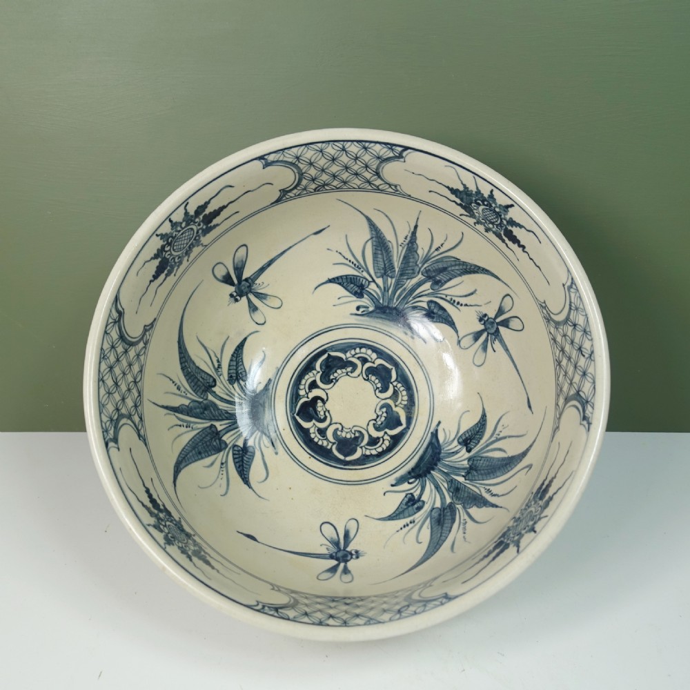LARGE 19TH C DRAGONFLY BOWL View II