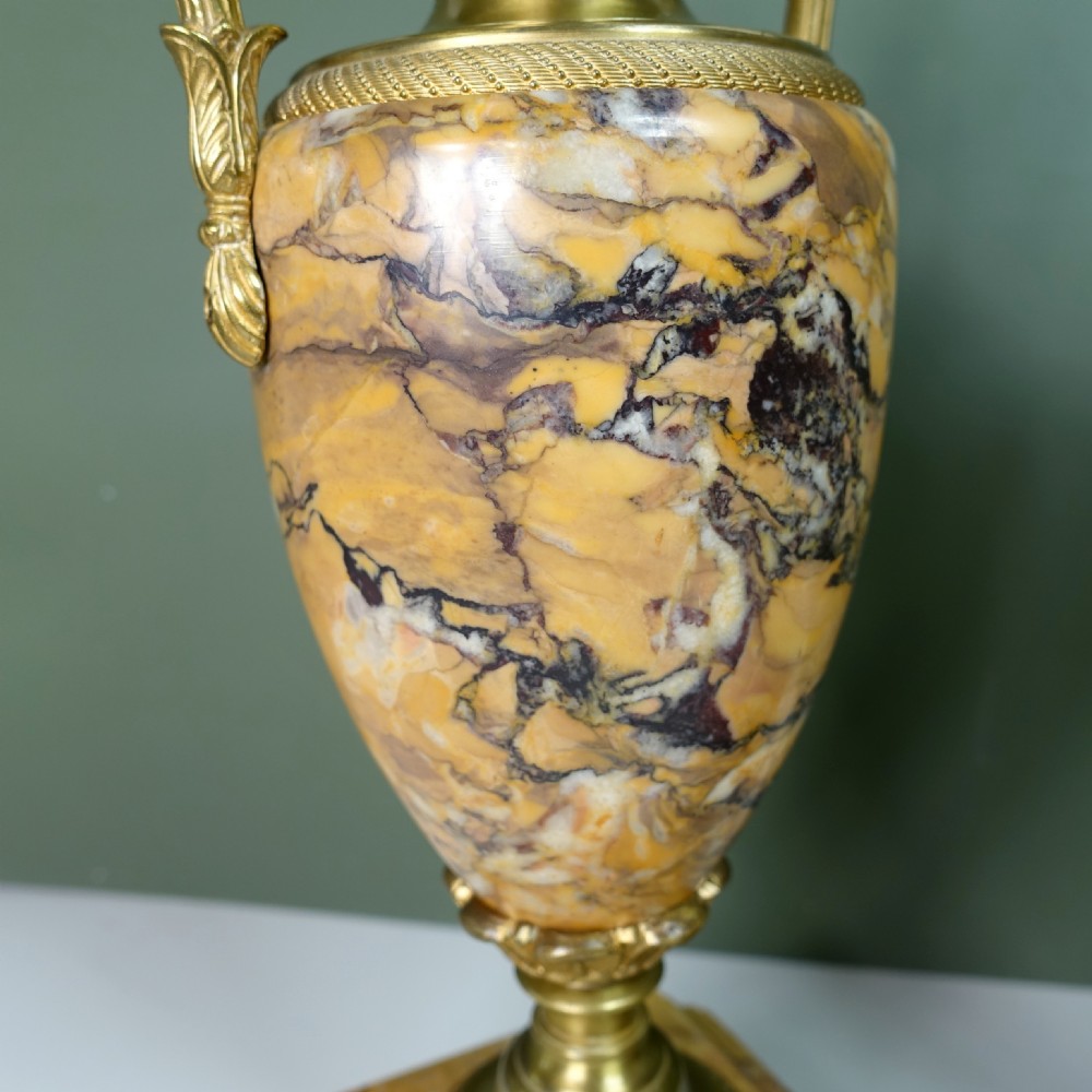 PAIR OF 19TH C CLASSICAL MARBLE VASES View V