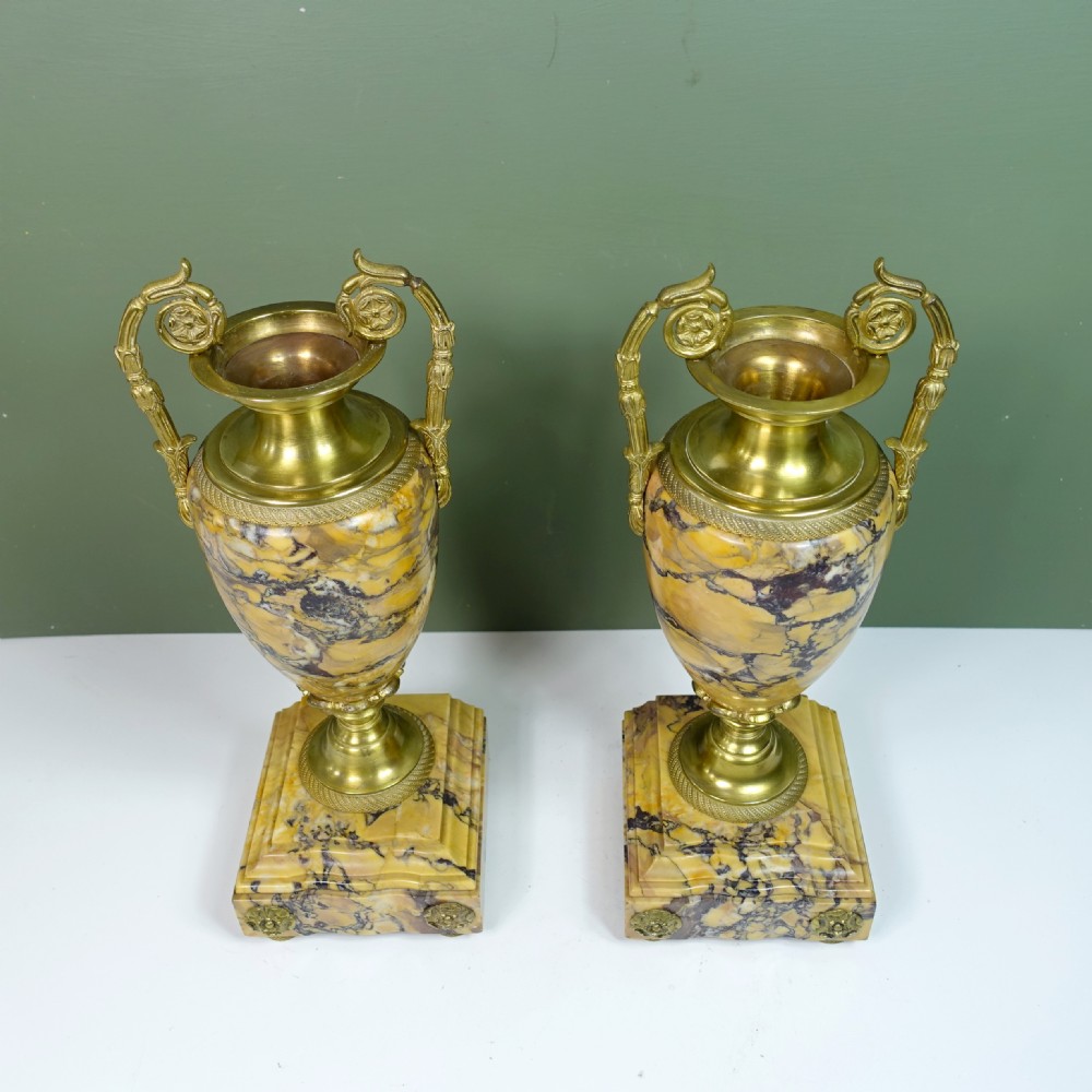 PAIR OF 19TH C CLASSICAL MARBLE VASES View VI