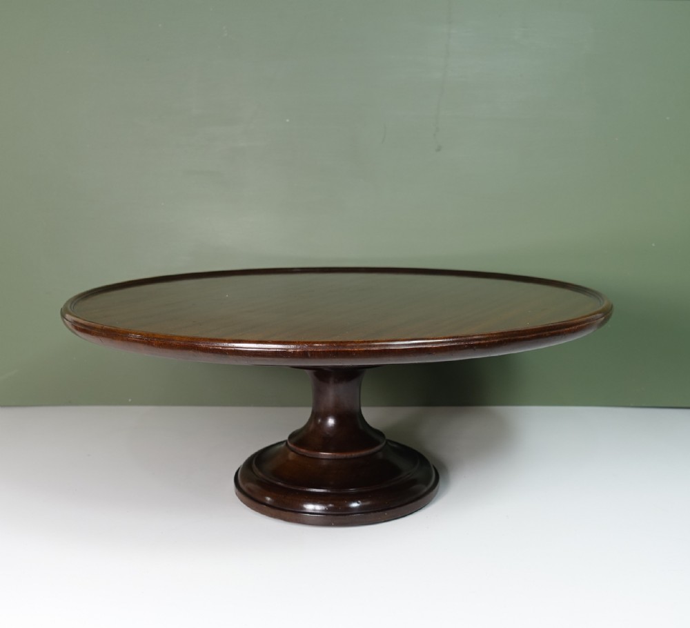 LARGE 19TH C MAHOGANY LAZY SUSAN