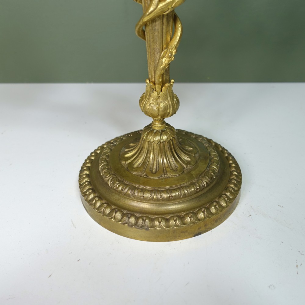 PAIR OF 19TH C ORMOLU CANDLESTICKS View III