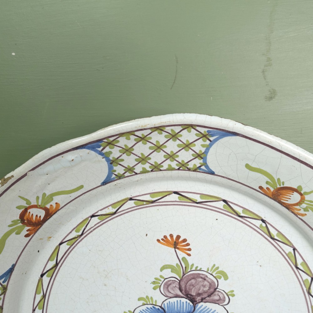18TH C DELFT POLYCHROME DISH View III