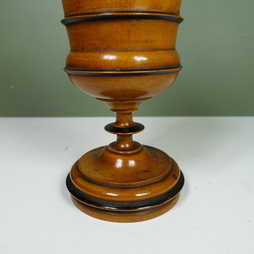 19TH C SYCAMORE GOBLET & COVER View IV