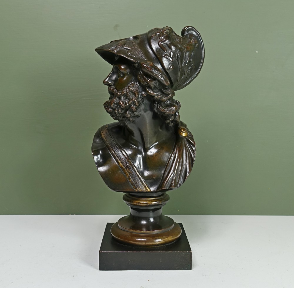 19TH C BRONZE BUST OF MENELAUS