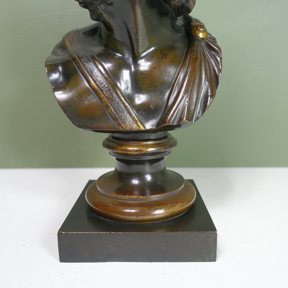 19TH C BRONZE BUST OF MENELAUS View VI