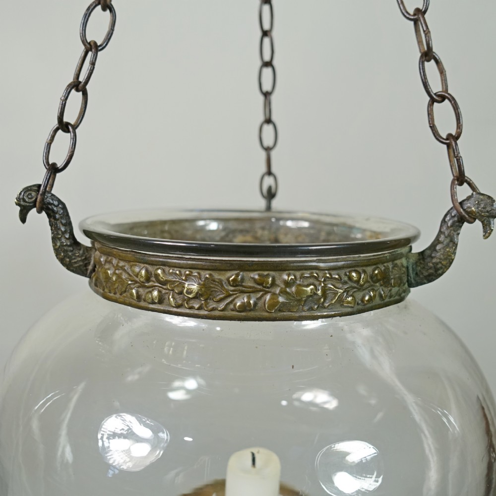 19TH C GLASS HANGING LANTERN View IV