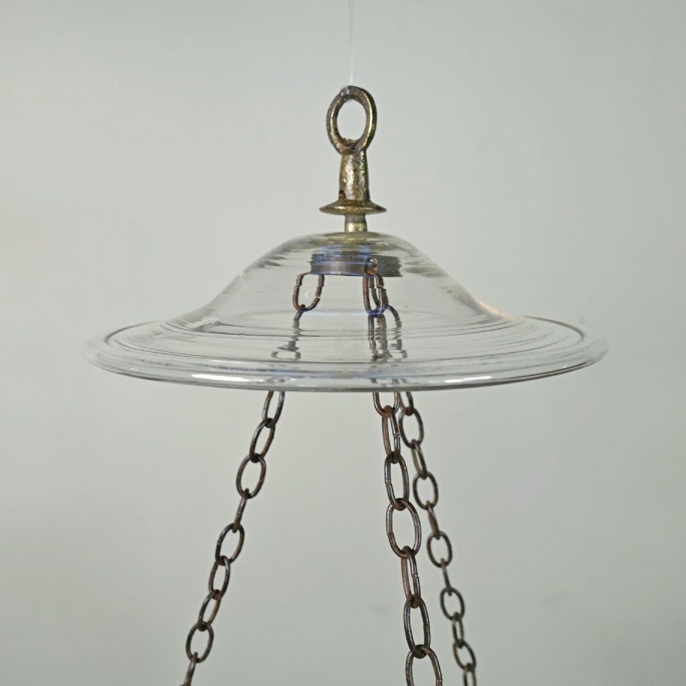 19TH C GLASS HANGING LANTERN View V
