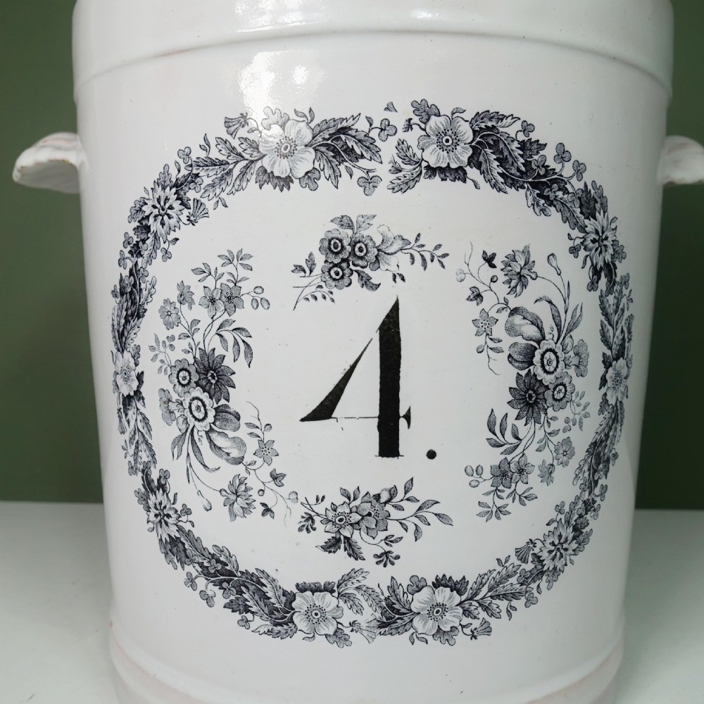 EARLY 19TH C TIN GLAZE JAR & COVER View IV