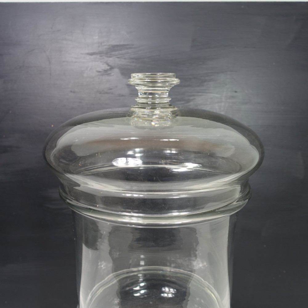 LARGE 19TH C GLASS JAR & COVER View V