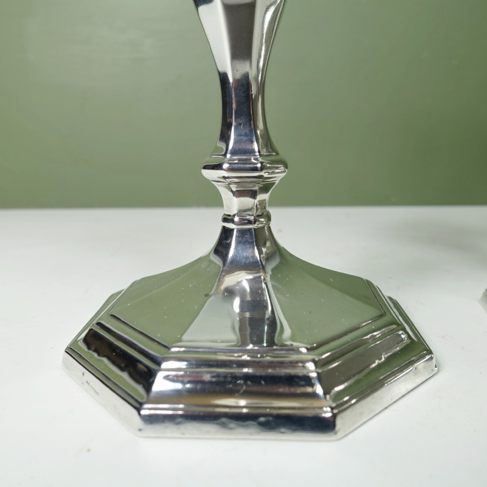 PAIR OF SILVER CANDLESTICKS View III