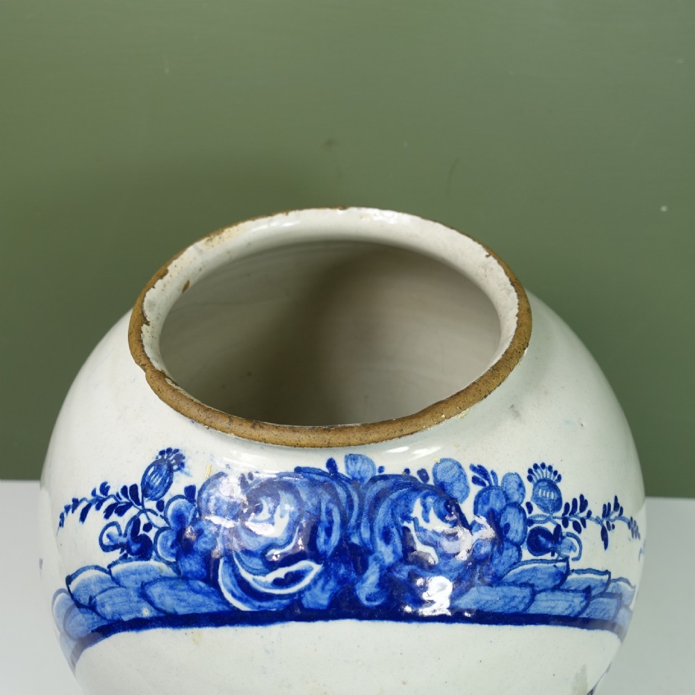18TH C DELFT TOBACCO JAR 'ST VINSENT' View V