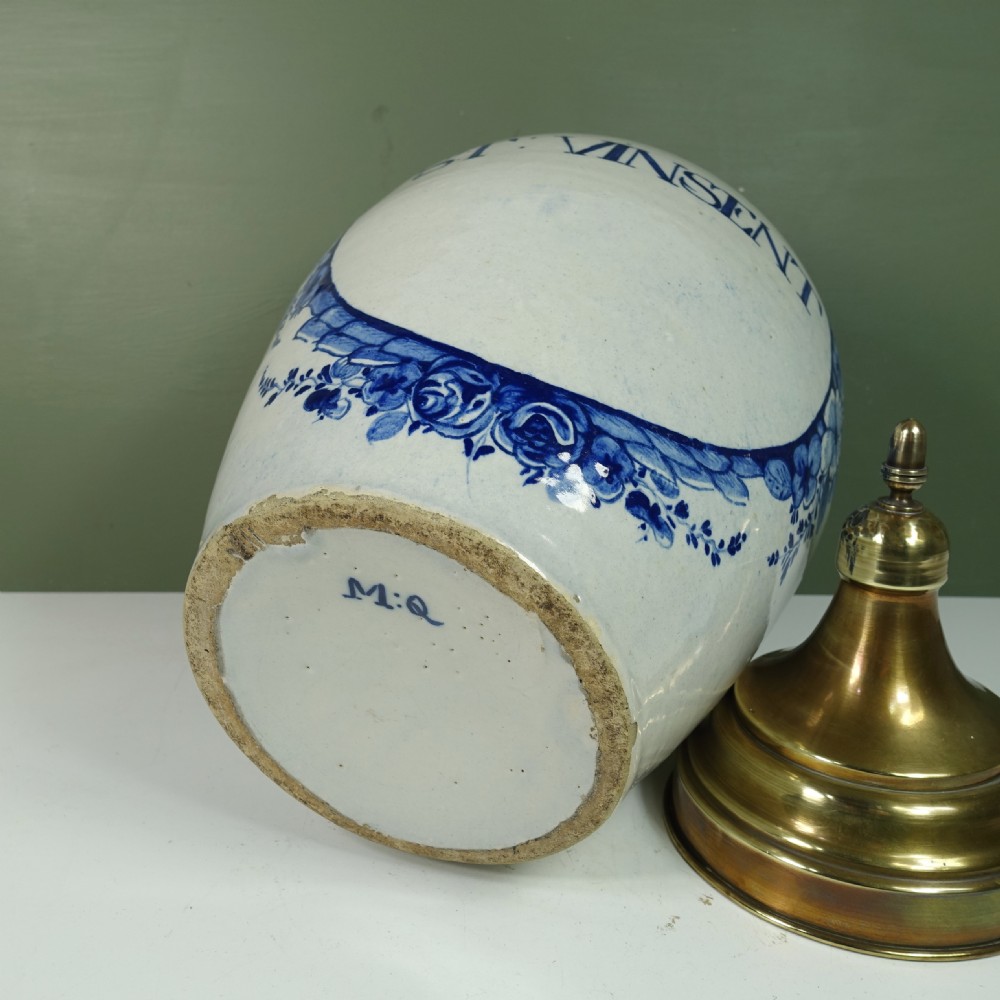 18TH C DELFT TOBACCO JAR 'ST VINSENT' View VI
