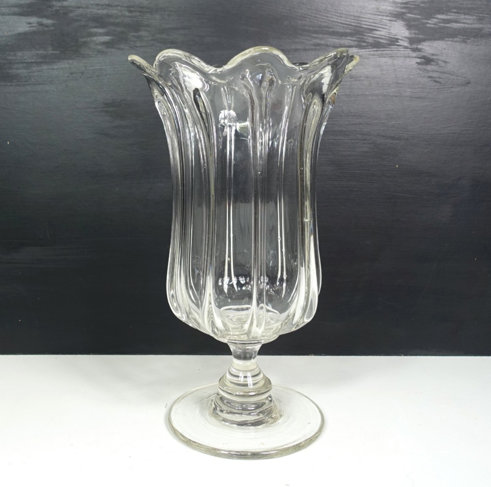LARGE 19TH C GLASS CELERY VASE
