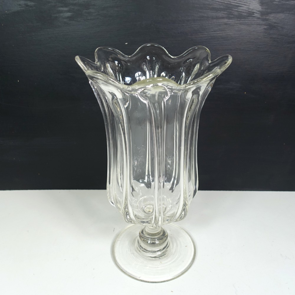 LARGE 19TH C GLASS CELERY VASE View II