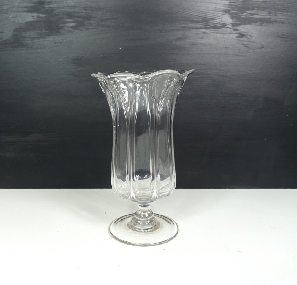19TH C GLASS CELERY VASE