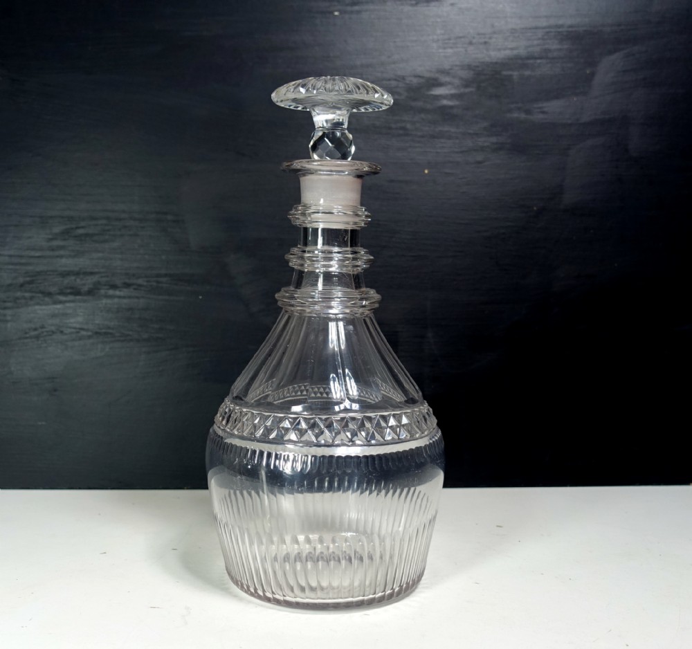 EARLY 19TH C GLASS DECANTER