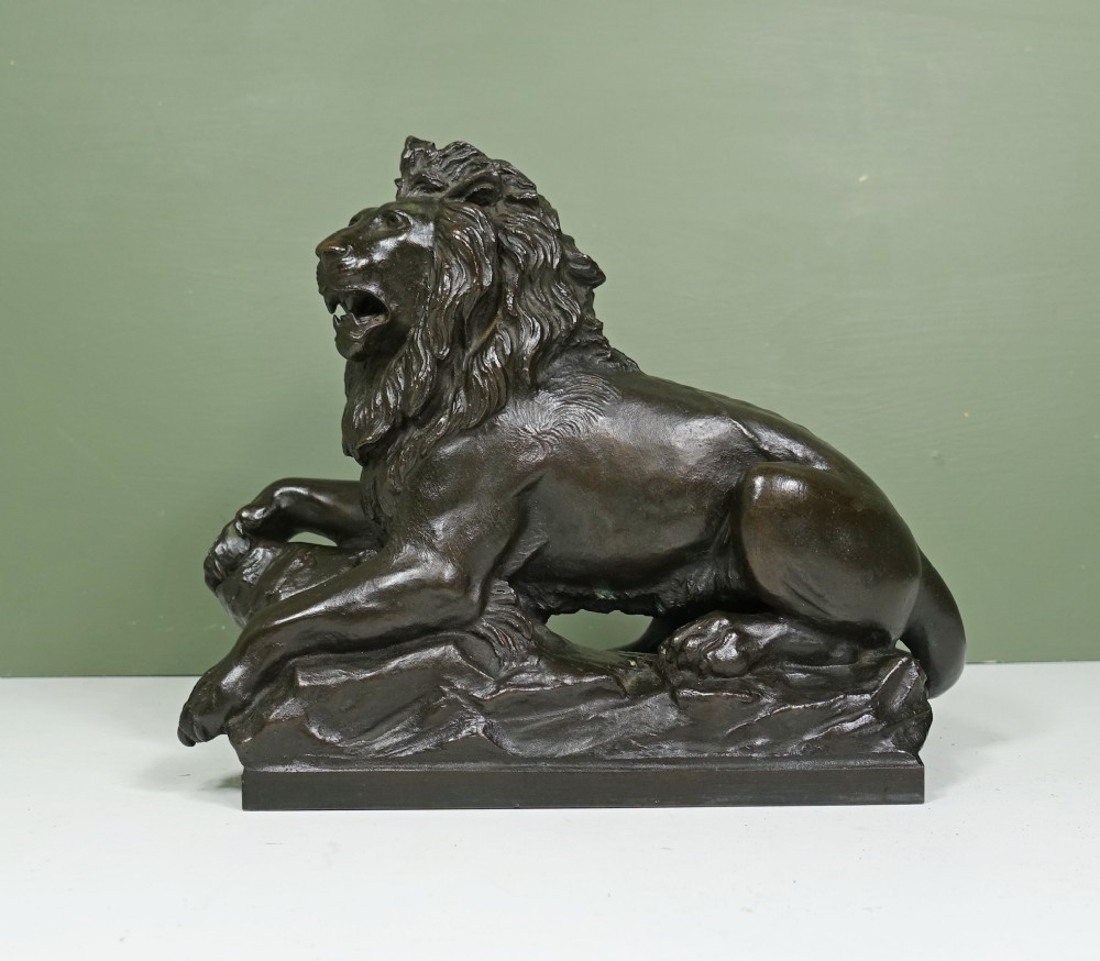 19TH C BRONZE LION