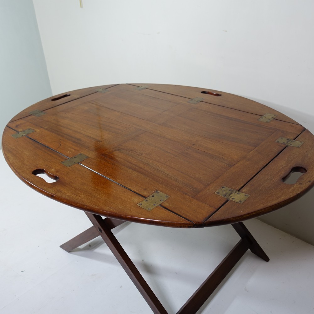 18TH C MAHOGANY BUTLERS TRAY & STAND View II