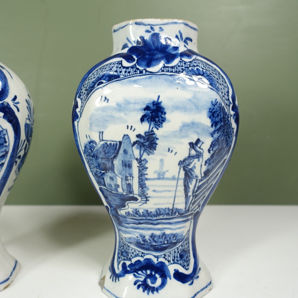 PAIR OF 18TH C DELFT VASES View II