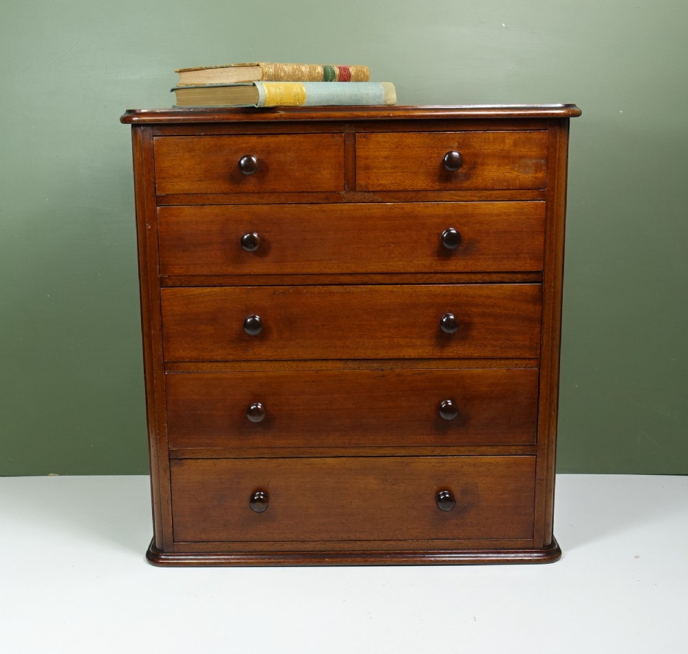19TH C MINIATURE MAHOGANY CHEST