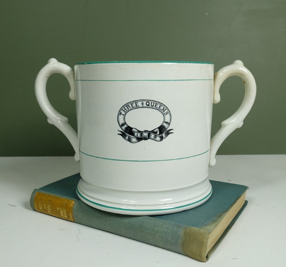 LARGE 19TH C LOVING CUP 'THREE QUEENS'