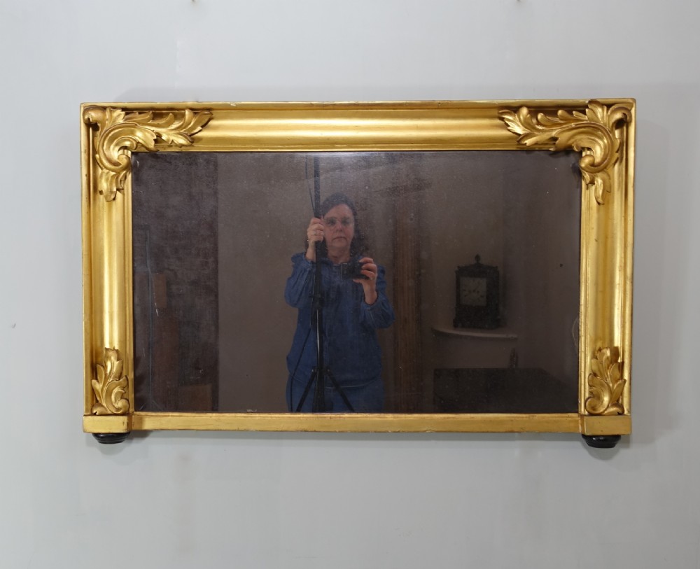 19TH C GILT OVERMANTLE MIRROR