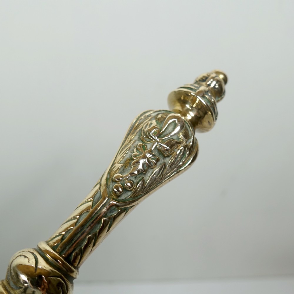SET OF EARLY 19TH C BRASS & STEEL FIRE TOOLS View VI