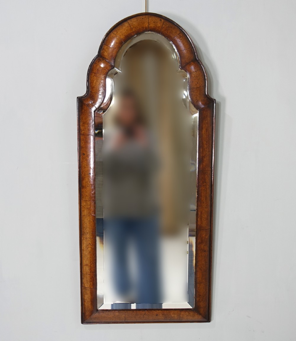 19TH C BURR YEW WOOD LONG MIRROR