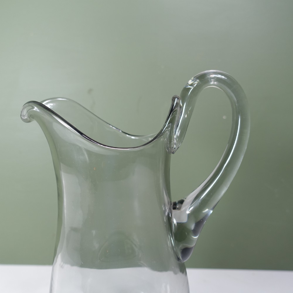 ELEGANT 19TH C GLASS JUG, EWER View IV