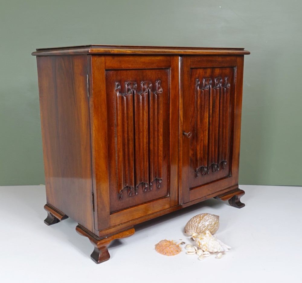 19TH C GONCALO ALVES TABLE TOP CABINET