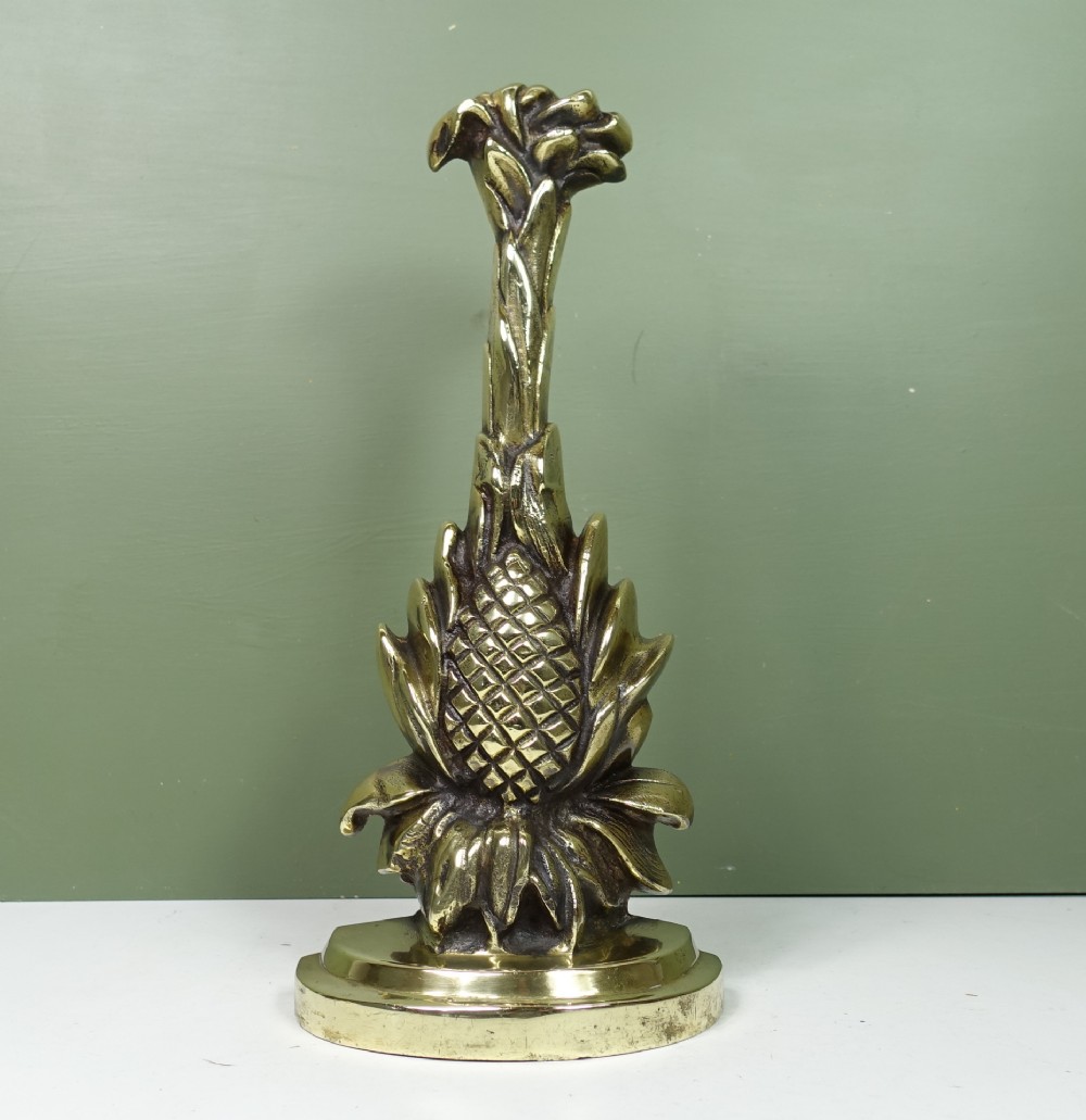 19TH C SOLID BRASS DOOR PORTER