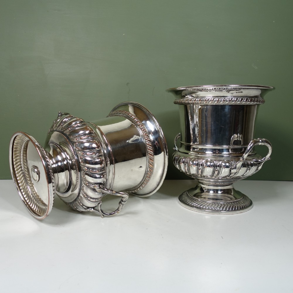 PAIR OF 19TH C SILVERPLATED WINE COOLERS View IV